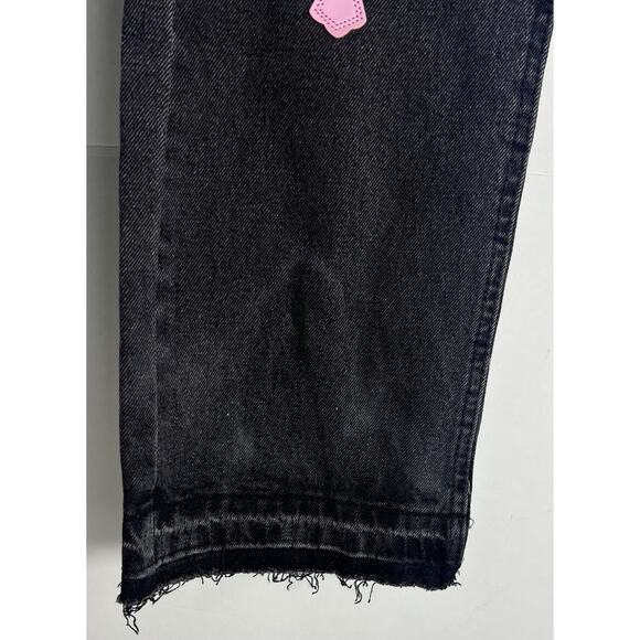 Vintage Levis 550 Black Jeans Pink Cross Patch Denim 30x28 - Picture 13 of 15